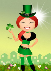 girl with shamrock