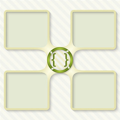 Obraz premium four boxes for entering text with arrows and brackets