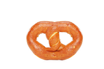 Studio shot of a freshly baked pretzel