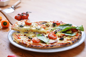 baked pizza
