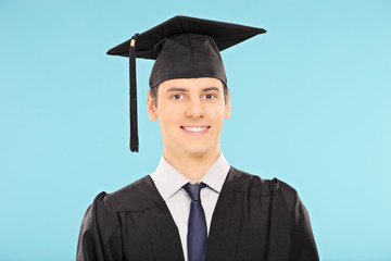 Portrait of a man with graduation hat