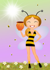 girl dress with bee
