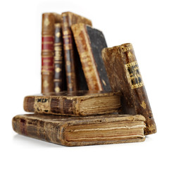 antique books on white