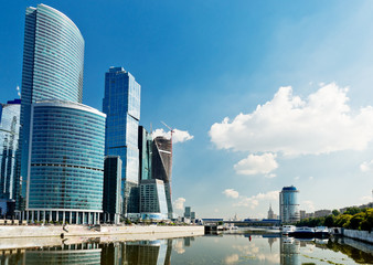 Obraz premium view on new Moscow City buildings