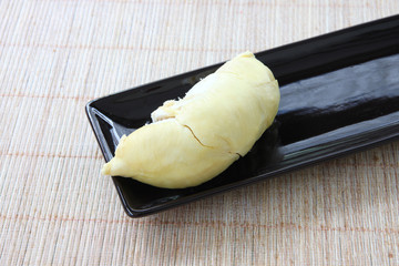 flesh durian of tropical fruit.