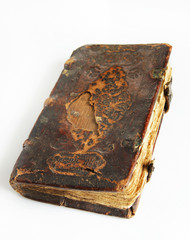 Ancient worn book with leather cover