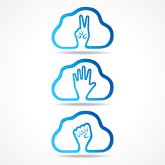 creative victor,help and unity hand icon design concept vector