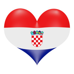 Croatian flag in 3D heart shape