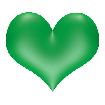 Brazilian flag green color in 3D heart shape