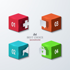 Vector modern cube infographics element design.