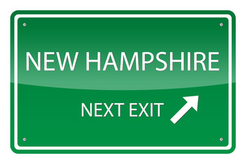 Green road sign, vector - New Hampshire