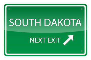 Green road sign, vector - South Dakota
