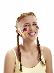 girl with german flag face paint