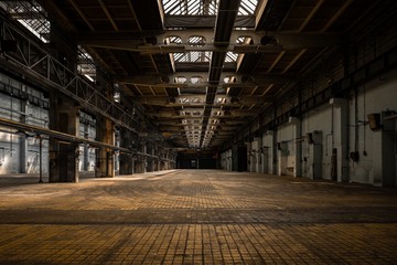 Industrial interior of an old factory