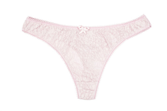 А women's cotton panties pink thong with lace
