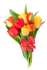 Fresh colorful tulips bouquet