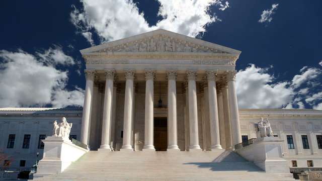 United States Supreme Court with Churning Clouds