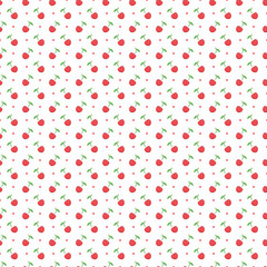 seamless pattern with dots and cherries