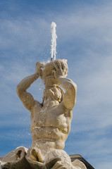 Fototapeta na wymiar Triton Fountain, Gian Lorenzo Bernini, Barberini square, Rome