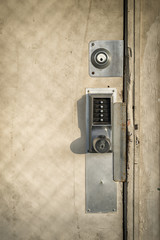 Keypad Door Lock on Old, Wooden Door