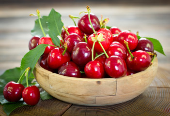 Fresh red cherries