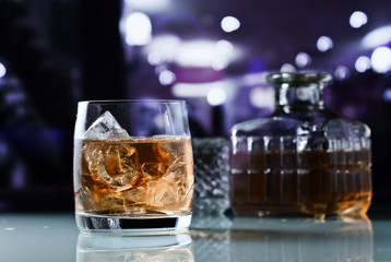 glass with whiskey