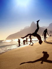 Sunset Flip Silhouette Rio de Janeiro Brazil - obrazy, fototapety, plakaty