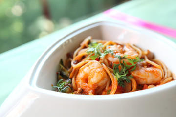 prawn spaghetti