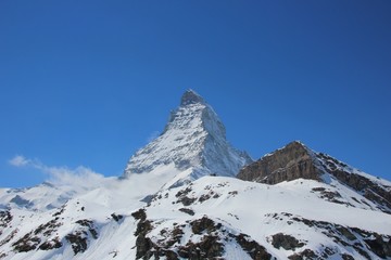 Beautiful snoSnow capped Matterhorn