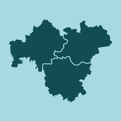 Region Franken Karte Umriss farbig - Vektor