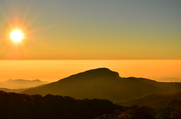 Mountain Landscape at Sunrise