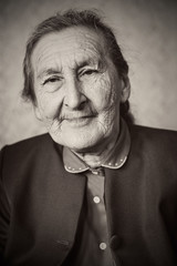 Beautiful 80 plus year old senior woman posing for a portrait