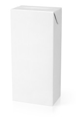Milk or juice carton package isolated on white
