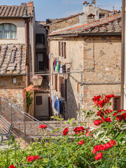 Fototapeta na wymiar foreshortening of San Gimignano, Tuscany, Italy
