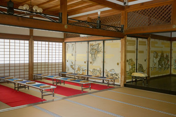 washitsu room, Japanese study room wall painting, Japan