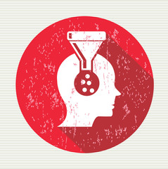 Brain filter symbol,vector