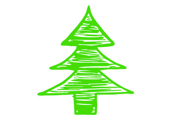 grüner Weihnachtsbaum, Silhouette