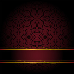 Invitation card with gold elements and with a place for an