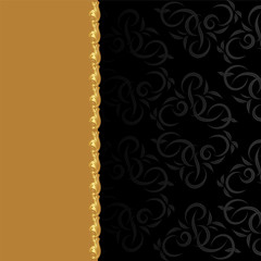 Invitation card with gold elements and with a place for an