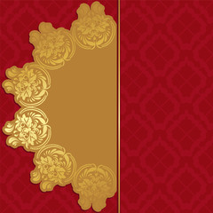 Invitation card with gold elements and with a place for an