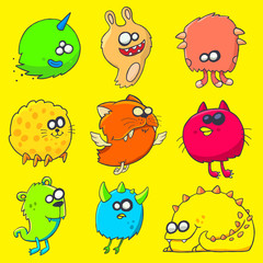 Obraz premium funny cartoon unusual monsters