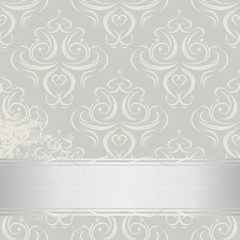 Invitation card with silver elements of design