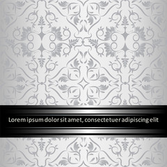 Invitation card with silver elements of design