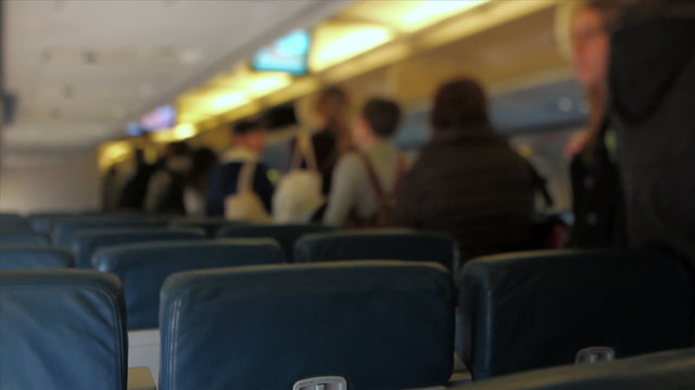 Airplane Passengers Disembarking Tilt Shift