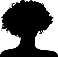 Silhouette Frau mit Locken - 65778105