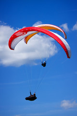 two paragliders