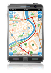 Smart Phone with GPS Navigation Application