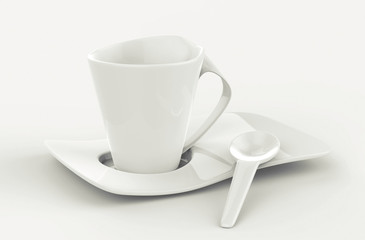 3d New wave Coffee Cup - isolated 