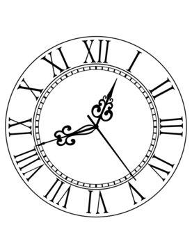 Old clock face with Roman numerals