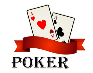 Poker emblem with cards